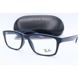 Ray Ban RB 7063F 5419 Matte Blue Rectangle Eyeglasses Clear Lenses 54mm